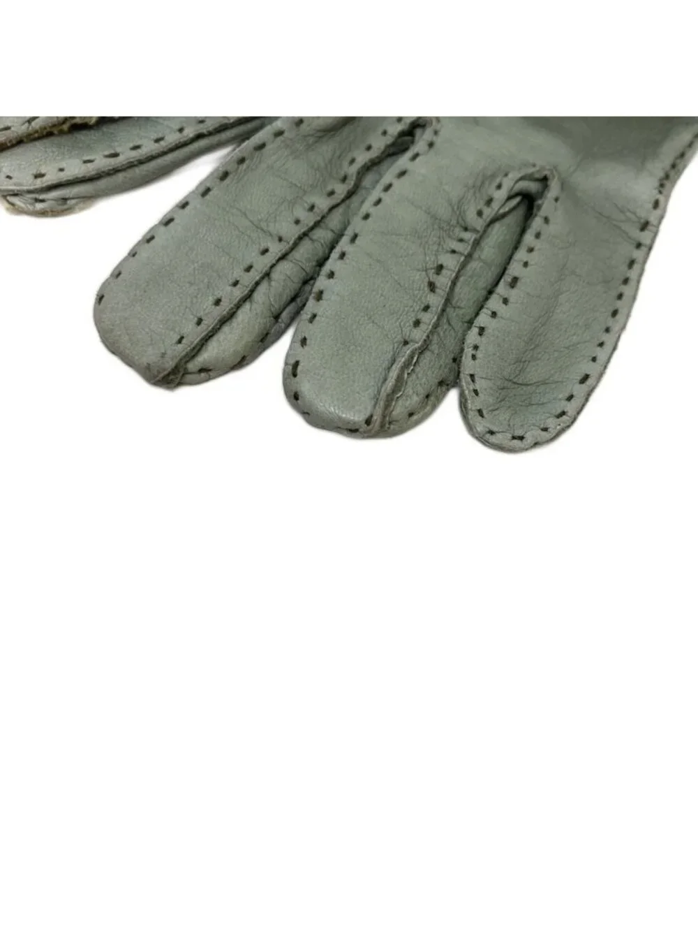 Hermes Leather Gloves Contrast Green
